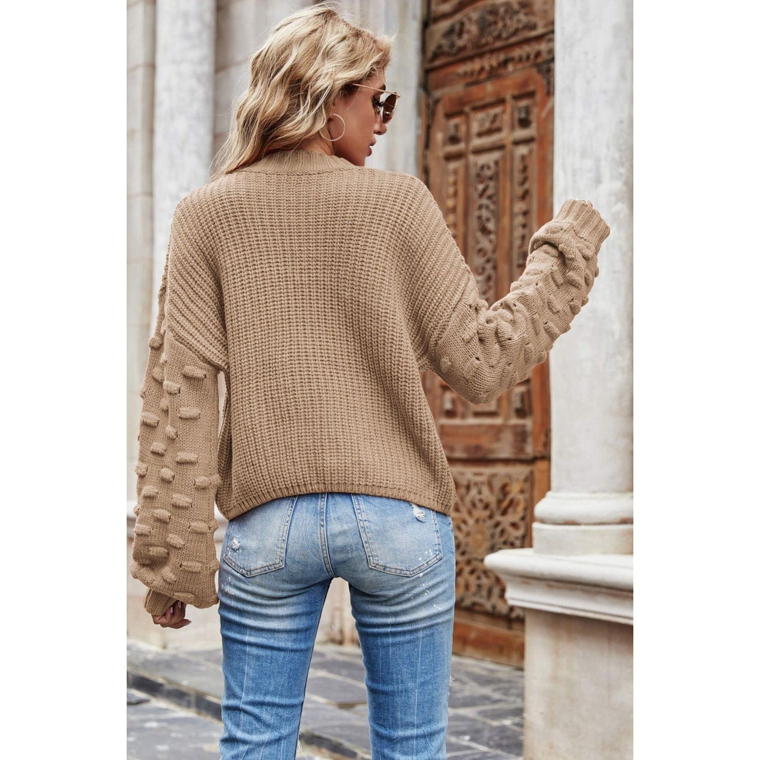 Weekend Style Rib-Knit Dropped Shoulder Sweater