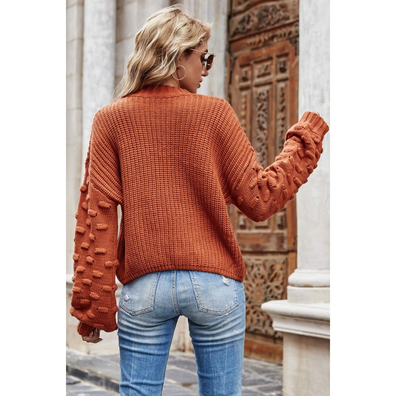 Weekend Style Rib-Knit Dropped Shoulder Sweater